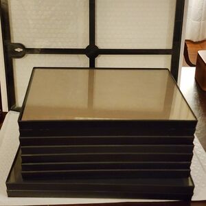 Various Black Plastic Picture Frames, Single Or Divided, 10 In All,